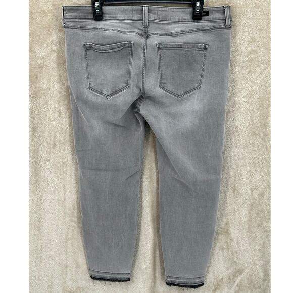 Liverpool Jeans Womens 16 Gray Avery Skinny Crop Stretch Grunge‎ Concert Rock - Picture 2 of 9